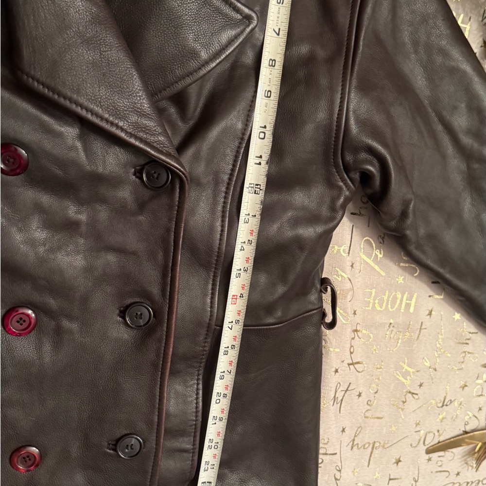Vintage American Born Coat Women Small Brown Leather Jacket Lined Retro Y2K - Picture 14 of 16